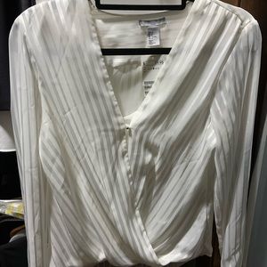 White pin stripe blouse H&M